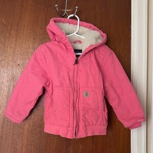 Carhartt Pink Sherpa-Lined Hooded Jacket